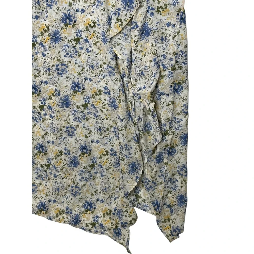 NWT En Saison Floral Midi Slip Dress Med Ruching‎ Feminine Romantic Cottagecore